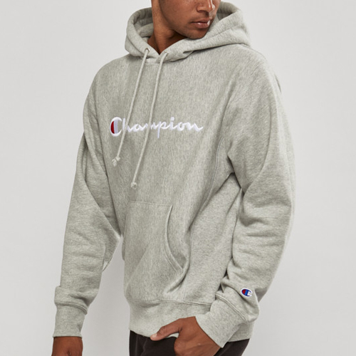 Champion grey script clearance hoodie