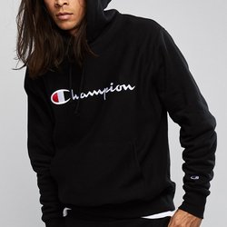 Champion script hoodie top black