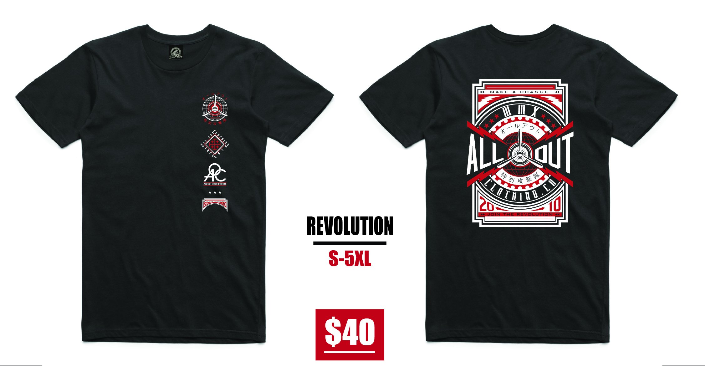 Revolution - Tops-T-shirts : All Out Co. - AOC CLOTHING CO.