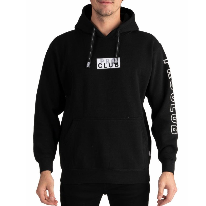 Pro Club Men's Heavyweight Embroidered Box Logo Crew Neck Fleece