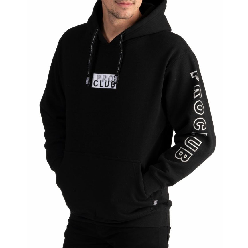 Pro Club Embroidered Logo Pullover Hoodie - Tops-Sweaters : All